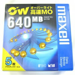 マクセル 3.5型 オーバーライト方式 高速 MOディスク 640MB アンフォーマット 5枚 maxell RO-M640.B5P 日本