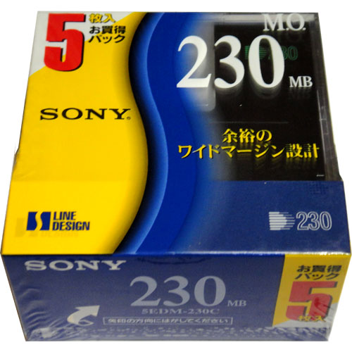 ソニー3.5型MOディスク アンフォーマット 230MB 5枚セット SONY 5EDM-230C