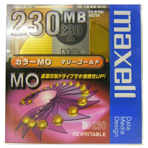 マクセル 3.5型 MOディスク 230MB　マリーゴールド 1枚 アンフォーマット maxell MA-M230(OR) B1P