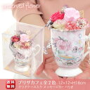 8/31まで4001円が1801円 プリザーブドフラワー ギフト 送料無料プリザ カフェ 全2色 12×12×H16cmお洒落なクリアケース入り 枯れないお花のアレンジ ボタニカル BOX無料付き ケース入り プリザードフラワー