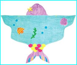 Kidorable(キドラブル）マーメイド　人魚のタオル（海水浴　プール　ビーチタオル　プール　可愛い　おくるみ　出産祝い　女の子　プレゼント　バスタオル　ポンチョ　カワイイ　ビーチ　海　旅行　ギフトサービス　　）