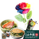 花とグルメのセットソープフラワー レインボーローズと高級お茶漬け2食セット 送料無料【一部地域を除く】ソープフラワー メッセージカード花 プレゼント 贈り物誕生日 記念日 お祝い 送別 FKTP