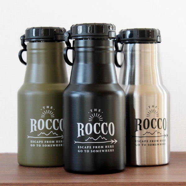 ROCCO ロッコ ワンタッチボトル ステンレス 直飲み水筒 350ml 水筒 アウトドア キャンプ トレッキング レジャー 通勤スポーツ 保冷 保温 マイボトル マイ水筒 ランチ