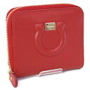 サルヴァトーレ フェラガモ Salvatore Ferragamo 財布 ガンチーニ 折財布 カーフ レッド (22 D201 0683648 LIPSTICK)【あす楽対応】