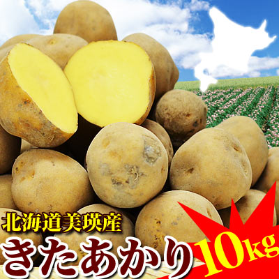 北海道美瑛産きたあかりM〜Lサイズ約10kg前後(常温)北海道産の採れたて野菜を格安で！