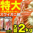 絹のように滑らかで柔らかい舌触り!特大ズワイガニ脚約2kg前...