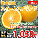 スイートスプリング みかん 送料無料 訳あり 1.5kg S〜3L 熊本県産 2セットで1セットおまけ 3セットで3セットおまけ 蜜柑 温州みかん 八朔