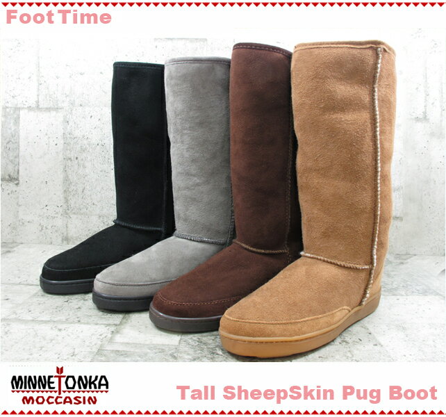 MINNETONKA Tall SheepSkin Pug Boot 3581 3588 3589 3581T【ミネトンカ トール シープスキン パグブーツ】4color