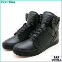 スープラ スカイトップ クラシックス SUPRA SKYTOP CLASSICS メンズ スケート スニーカー レザー ブラック/ブラック-レッド BLACK LEATHER/BLACK-RED 08003-081