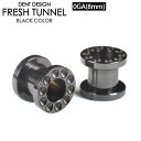【メール便送料無料】フレッシュトンネル 凹仕様 ブラック 0GA(8mm) サージカルステンレス316L 【ボディピアス ロブ アイレット イヤーレット】 ┃