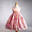 【レンタル】子供ドレスレンタル 女の子 お花モチーフが華やか ピンク フォーマルドレス 100cm 110cm 140cm 子供服フォーマル 結婚式 発表会