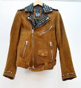 DIESEL (ディーゼル) スタッズ レザー ライダースジャケット サイズ:S カラー:ブラウン【中古】【インポート】【鈴鹿 併売品】【1224557OS】