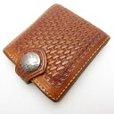 FUNNY ファニー COIN HEAD BILLFOLD コインヘッドビルフォード ハンドバスケット S ブランド 財布 本革財布 二つ折り財布 ビルフォード コンチョ バスケットスタンプ BROWN ANTIQUE 【中古】【138 財布】【四日市 併売品】【138-200611-10OH】