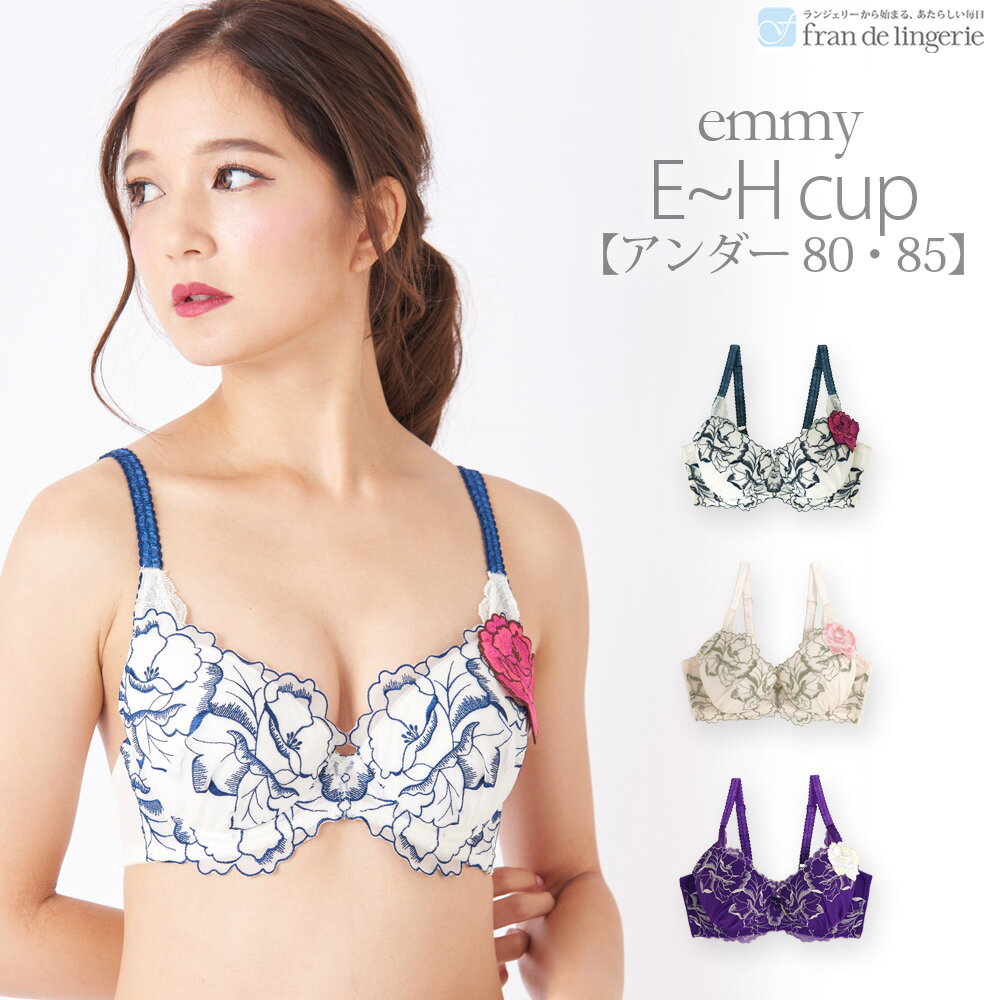 【らくらく補正】 emmy ? エミー ? ブラジャー ブラジャー フラン レディース 下着 ブラジャー 単品 ブラ ブラジャー 大きいサイズ △胸 ひまわりバスト