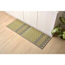 キッチンマット 滑りにくい加工 国産い草 シンプル 『お花畑』 お花畑グレー 60×270cm