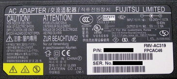 □■FUJITSU/富士通 FMV-BIBLO/LIFEBOOK用ACアダプタ FMV-AC319 【中古】