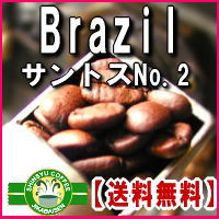 ブラジル【サントスNo.2】1Kg（保存も便利なジッパー付500g×2袋）店長の私が焙煎して焼きたてを当日発送！【送料無料】10P13Jan12