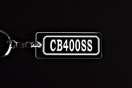 A-812 CB400SS 旧車 アクリル製 クリア シルバー2重リングオリジナルキーホルダー ホンダ マフラー ハンドル 外装 ミラー カスタム パーツ 等のアクセサリー