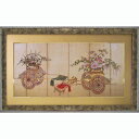 ユーパワー 和風フレーム 花車 AM-23003 ★日本画/花/絵画/複製画/樹脂フレーム額★