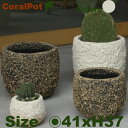 コーラル 41 Coral(直径41.5cm×H37.5cm)(底穴あり)(尺鉢対応 陶器鉢 テラコッタ プランター 寄せ植え 侘び ポット)