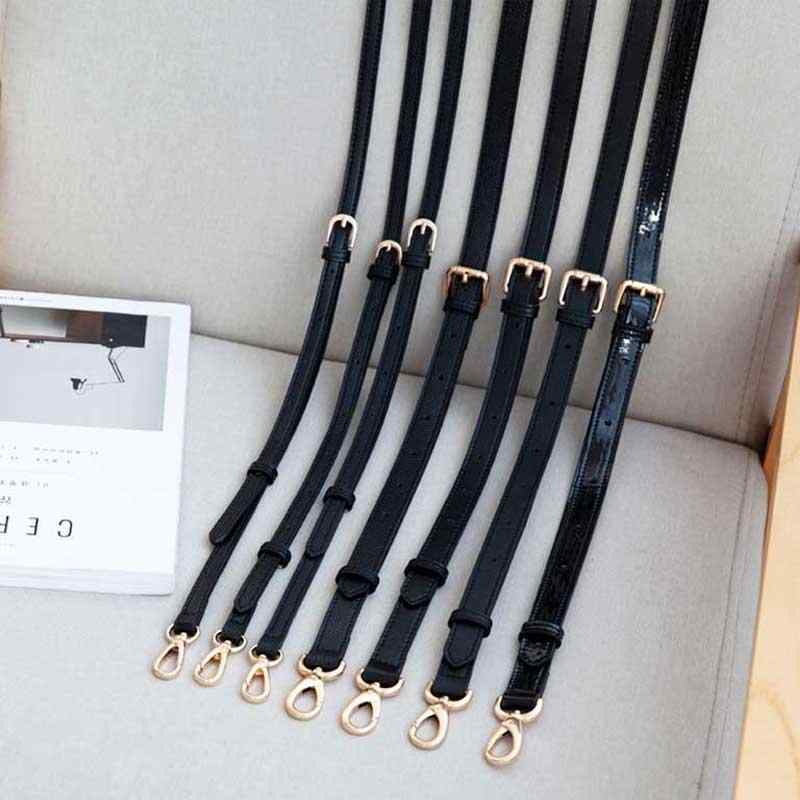 バッグ用ショルダーストラップ 革 牛革 黒 交換用 付け替え 長さ調節 斜め掛け ロングタイプ 肩紐 プレーン クロス型押し ライチ型押し ゴールド シルバー ガンメタル金具 細め 幅広 単品