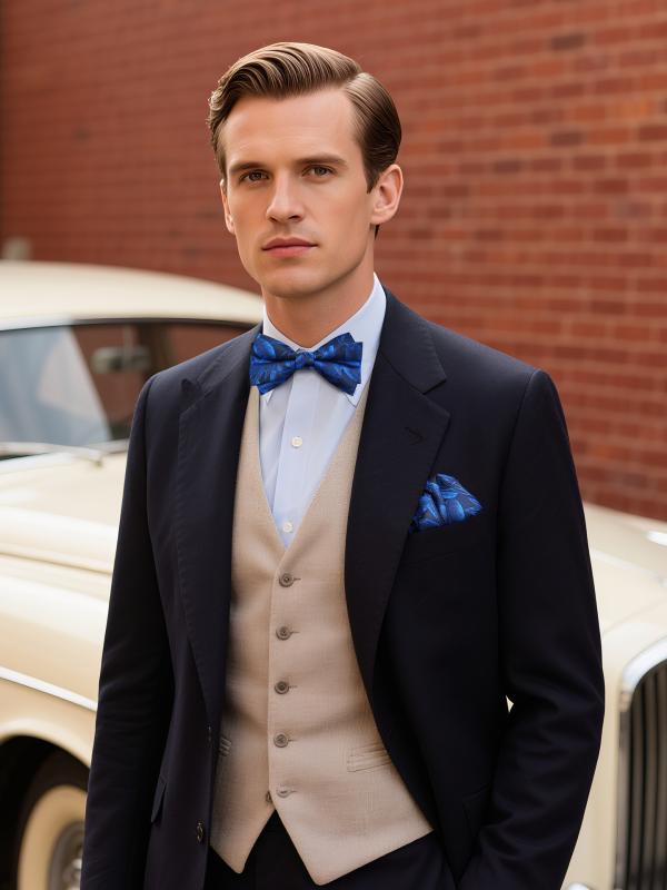 蝶ネクタイ ボウタイ ポケットチーフ チーフ メンズ 男性用 紫 花柄 レトロ ヴィンテージ風 ポリエステル 結婚式 ウェディング 新郎 介添人 スーツ フォーマル