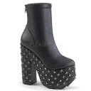DEMONIA【取り寄せ】ピラミッドスタッズ厚底ショートブーツ/品番:CRAMPS-110/CRA110/16cmヒール/フェイクレザーブラック/黒