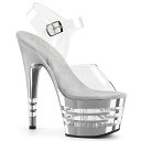 PLEASER【取り寄せ】厚底クリアラインサンダル/品番_ADORE-708CHLN/ADO708CHLN/17cmヒール/シルバー/銀