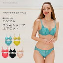ブラジャー ショーツセット 上下 育乳 ブラ 脇肉 脇高 大きいサイズ 補正 下着 女性 ハンサムブラ Sarah collection サラコレクション 初回返品交換0円 FT0239-SET 【送料無料】