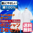 【マラソン中はエントリーでポイント5倍!】【綿100%2枚組】ポロシャツ 白 小学生 小学