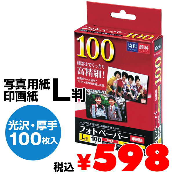 【5%0FFクーポン配布中】【33%OFF】 ナカバヤシ フォトペーパー/印画紙/L判/100枚 超厚手・強光沢 ECSK-L-100G 激安