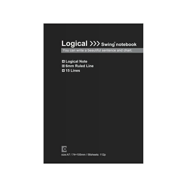 【5%0FFクーポン配布中】【20%OFF】ナカバヤシ ロジカル カラーノート・カジュアルタイプ A7 ノ-A703D ブラック