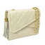 【楽天スーパーSALE】【中古】シャネル マトラッセチェーンショルダーバッグ ベージュ フリンジ付き レザー CHANEL 【送料無料】