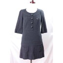 【キャッシュレス5%還元】【中古】バーバリーブルーレーベル ワンピース レディース グレー チェック サイズ38