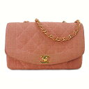 【キャッシュレス5%還元】【中古】シャネル チェーンショルダーバッグ マトラッセ キャンバス サーモンピンク レディース CHANEL【送料無料】