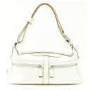 【キャッシュレス5%還元】【中古】トッズ ショルダーバッグ レザー ホワイト レディース Tods