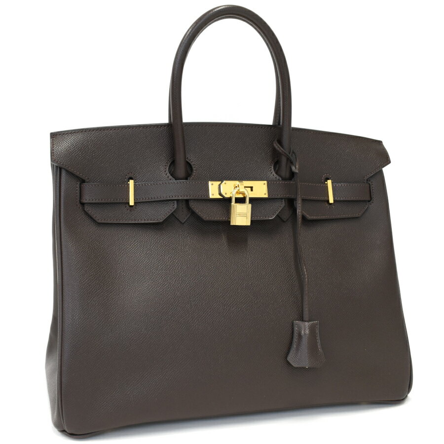 【中古】エルメス バーキン35 ハンドバッグ □B刻印 クシュベル レザー エベヌ ゴールド金具 HERMES [送料無料]