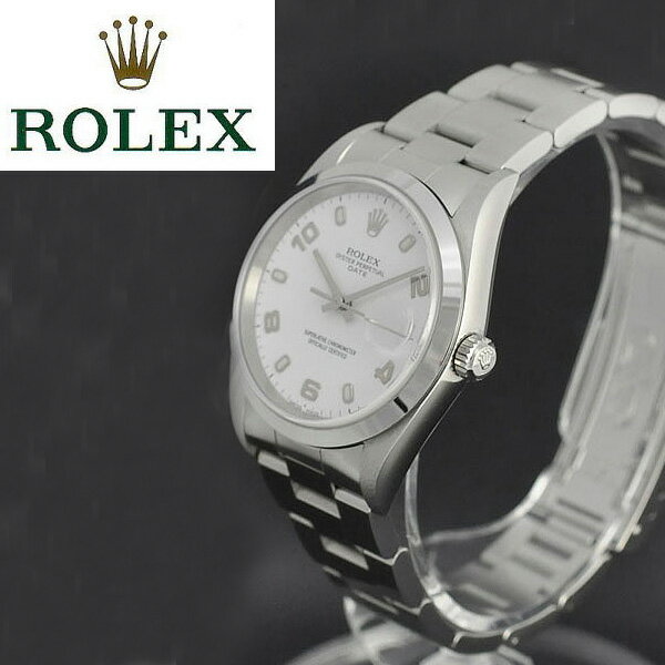 ◆ROLEX　ロレックス◆15200　オイスターパーペチュアルデイト　白文字盤　P番　メンズ腕時計　【中古】