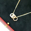 カルティエ ネックレス ラブネックレス 750 6Pダイヤ B7219700 Cartier ピンクゴールド ホワイトゴールド ダイヤモンド Wチェーン 3連 箱付 【中古】【送料無料】