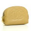 シャネル コインケース キャビアスキン A02789 CHANEL ミニポーチ ベージュ【中古】【送料無料】