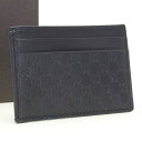 【キャッシュレス5%還元】【中古】グッチ カードケース シマライン 282089 GUCCI ブラック【送料無料】【未使用品】