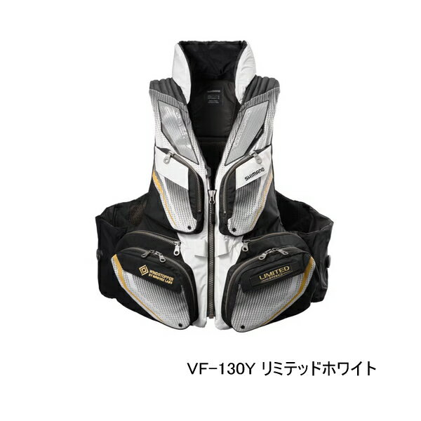 ≪'25年9月新商品！≫ シマノ フローティングベスト リミテッド プロ 枕付 VF-130Y リミテッドホワイト Lサイズ [9月発売予定/ご予約受付中]