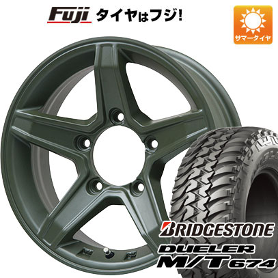 【新品】ジムニー 夏タイヤ ホイール4本セット 185/85R16 ブリヂストン デューラー M/T674 プレミックス エステラ(オリーブグリーン) 16インチ(送料無料) サマータイヤ