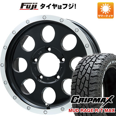 【新品】ジムニーシエラ/ジムニーノマド 夏タイヤ ホイール4本セット 215/70R16 グリップマックス マッドレイジR/T MAX RWL(限定) レアマイスター LMG CS-8 グロスブラック/リムポリッシュ 16インチ(送料無料) サマータイヤ