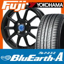 【送料無料】 185/55R15 15インチ BRANDLE-LINE ブランドルライン カルッシャー ブラック 5.5J 5.50-15 YOKOHAMA ヨコハマ ブルーアース A(AE50) SALE サマータイヤ ホイール4本セット【YO17sum】