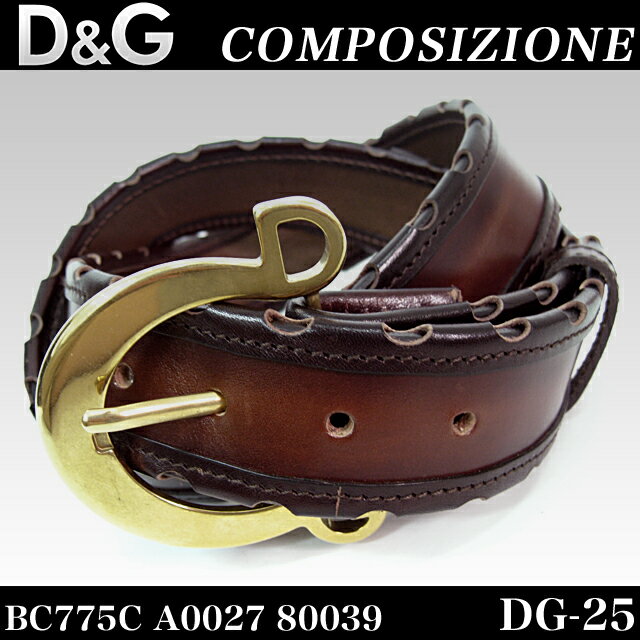 》送料無料《【DOLCE&GABBANA】ドルチェ＆ガッパーナ/メンズ ロゴバックル レザー ベルト/0115-BC775C-A0027-80039 ブラウン 〔ドルガバ ベルト メンズ ビジネス スーツ〕 ％OFF【円高還元】