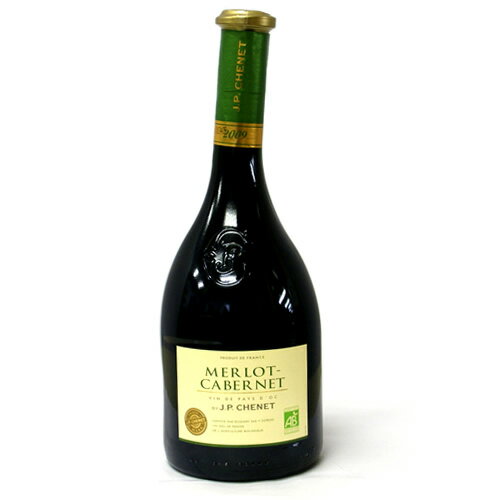 J．P．シェネ・オーガニックワイン・メルロー・カベルネ 750ml 1本 1100円フランスワイン世界NO、1ブランド！