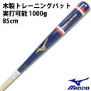 ミズノ(mizuno) 限定 木製 トレーニングバット 1000g【野球・ソフト】トレーニング バット 実打可能 85cm (1CJWT16685)
