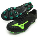 バサラ 101 MD(P1GA166235)ミズノ サッカースパイク ブラック×ライムグリーン【ミズノ/mizuno】