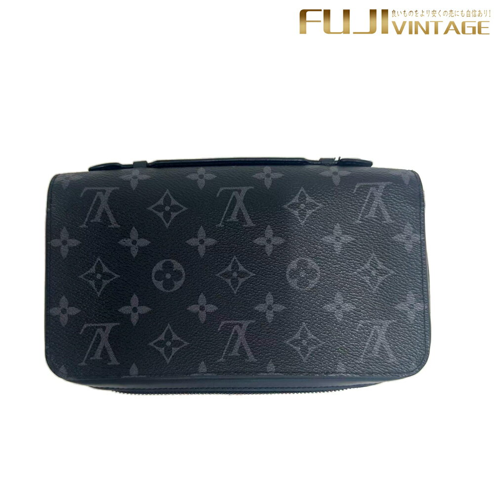【中古】LOUIS VUITTON ルイ・ ヴィトン モノグラム・エクリプス ジッピー ラックレザー 製クラッチバッグ